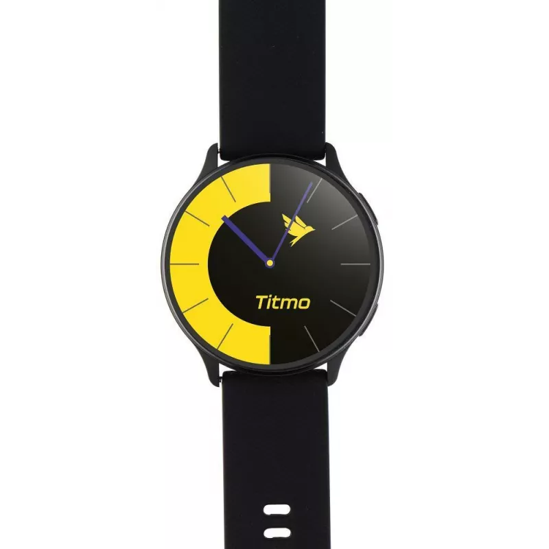 TITMO O-200 išmanusis laikrodis su 1,32 colio AMOLED, GPS, Bluetooth 5.0, širdies ritmo monitoriumi, IP68 - juodas