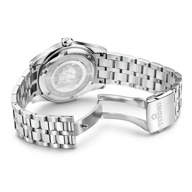 TITONI Vyriškas automatinis laikrodis 83908S-690 40mm Nerūdijantis plienas