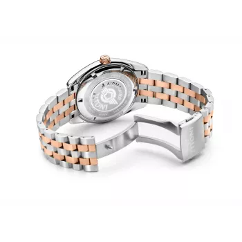 TITONI Vyriškas automatinis laikrodis 83909SRG-063 38,5 mm Rožinio aukso PVD nerūdijantis plienas Sidabrinis ciferblatas Ruda odinė juosta