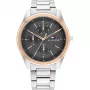 Tommy Hilfiger Men's 1710541 Analog Quartz Watch 44mm Stainless Steel Case Brown Leather Strap Blue Dial