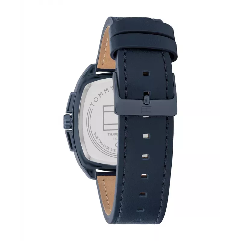 Tommy Hilfiger vyriškas analoginis kvarcinis laikrodis 1710558, 40 mm, mėlynas ciferblatas, ruda oda