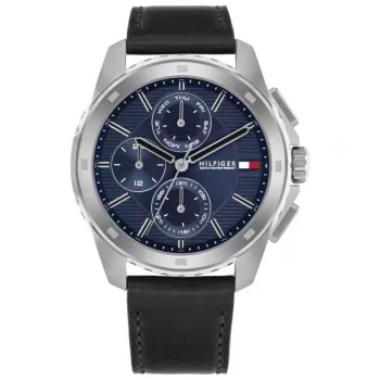 Tommy Hilfiger vyriškas analoginis kvarcinis laikrodis 1710619, 46 mm mėlynas ciferblatas, nerūdijantis plienas