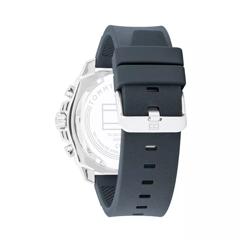 Tommy Hilfiger vyriškas analoginis kvarcinis laikrodis 1710687, 48 mm, nerūdijantis plienas, mėlynas ciferblatas