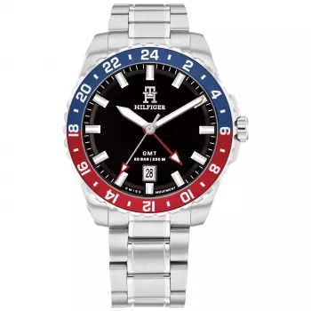 Tommy Hilfiger vyriškas 1792131 analoginis kvarcinis laikrodis 42mm mėlynas ciferblatas ruda oda