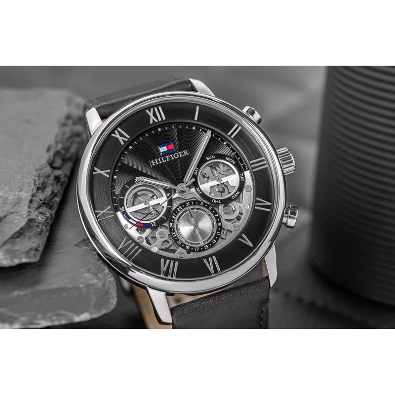 Tommy Hilfiger Vyriškas Damon kvarcinis nerūdijančio plieno laikrodis 40mm mėlynu ciferblatu 1710565