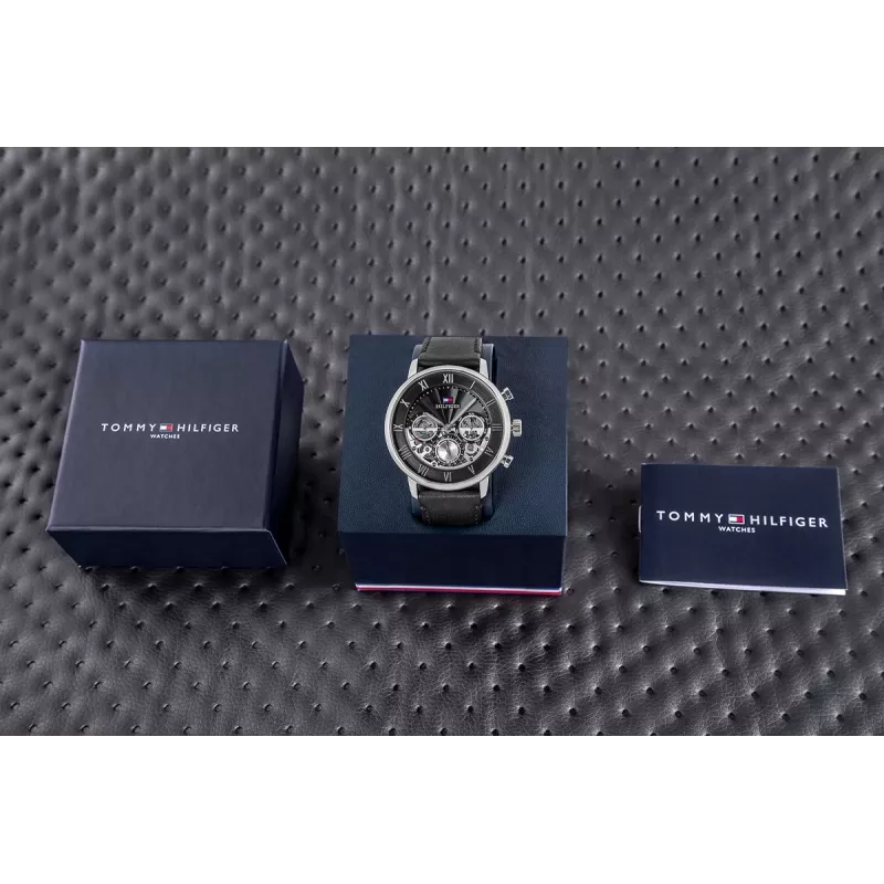 Tommy Hilfiger Vyriškas Damon kvarcinis nerūdijančio plieno laikrodis 40mm mėlynu ciferblatu 1710565