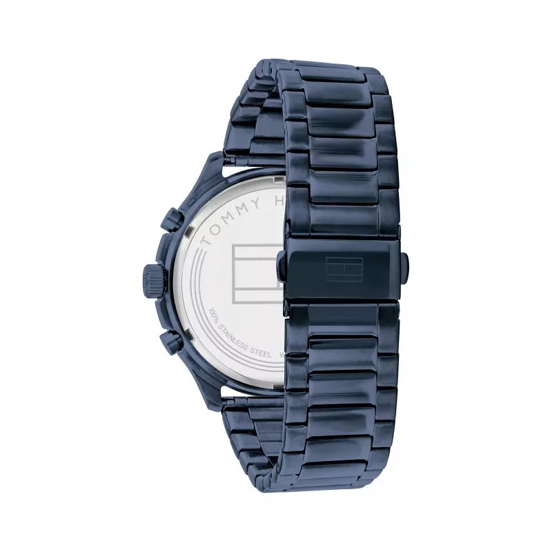 Vyriškas Tommy Hilfiger Damon kvarcinis laikrodis 1791853 44mm mėlynas silikonas