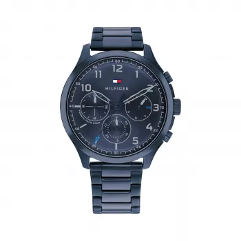 Vyriškas Tommy Hilfiger Damon kvarcinis laikrodis 1791853 44mm mėlynas silikonas