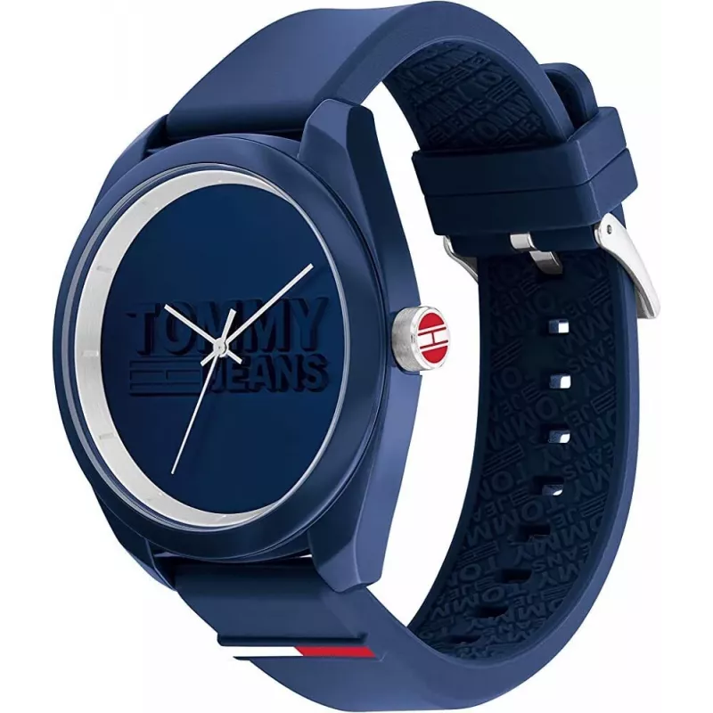 Vyriškas Tommy Hilfiger Damon kvarcinis laikrodis 1791927, 45 mm, mėlynas ciferblatas, nerūdijančio plieno tinklelio apyrankė