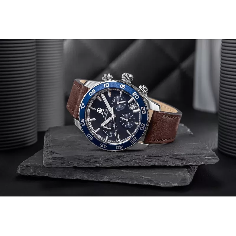 Tommy Hilfiger Vyriškas Damon Kvarcinis Laikrodis 1792163 41mm Nerūdijantis Plienas Mėlynas Ciferblatas