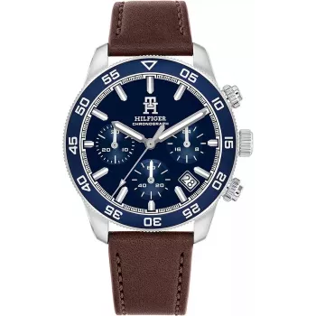 Tommy Hilfiger Vyriškas Damon Kvarcinis Laikrodis 1792163 41mm Nerūdijantis Plienas Mėlynas Ciferblatas