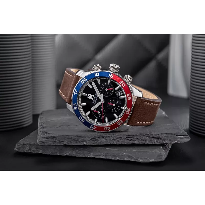 Tommy Hilfiger Vyriškas Damon Laikrodis 1792166 40mm Mėlynas Ciferblatas Ruda Oda