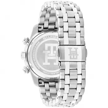 Tommy Hilfiger Vyriškas Damon kvarcinis laikrodis 1792185 41mm mėlynas ciferblatas nerūdijantis plienas