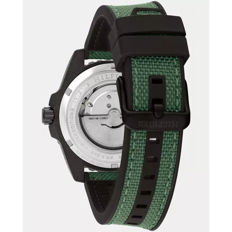 Vyriškas Tommy Hilfiger Daniel laikrodis su kvarciniu mechanizmu 1792161 42mm mėlynu ciferblatu ir ruda odine juosta