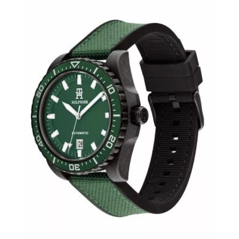Vyriškas Tommy Hilfiger Daniel laikrodis su kvarciniu mechanizmu 1792161 42mm mėlynu ciferblatu ir ruda odine juosta