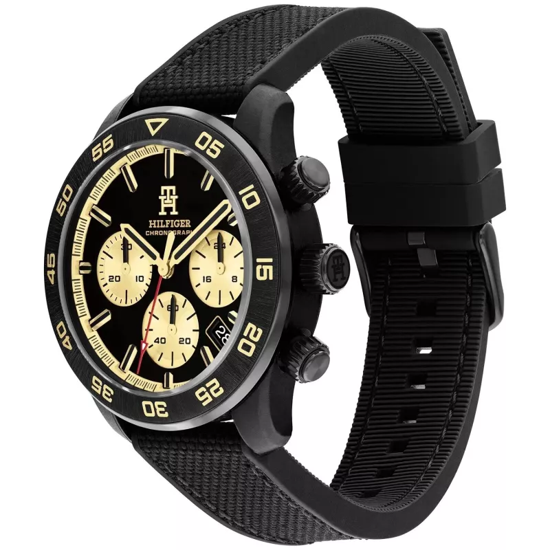 Tommy Hilfiger Men's Decker Quartz Watch 1792182 41mm Blue Dial Brown Leather