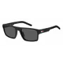 Tommy Hilfiger vyriški stačiakampiai akiniai nuo saulės TH-1977-S-3 - juodas acetatinis rėmelis, pilki polikarbonatiniai lęšiai, 55 mm lęšio plotis