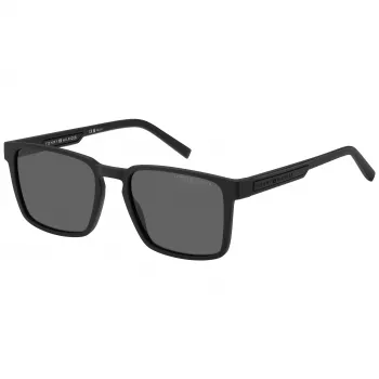 Vyriški Tommy Hilfiger akiniai nuo saulės TH-2088-S-003 - Juodas acetato rėmelis, pilki polikarbonatiniai lęšiai, 55 mm