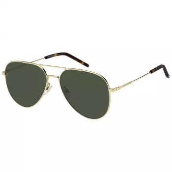 Vyriški Tommy Hilfiger TH2111GSJ5G stačiakampiai akiniai nuo saulės - blizgantis juodas rėmelis, pilki lęšiai, 60/16/150 mm