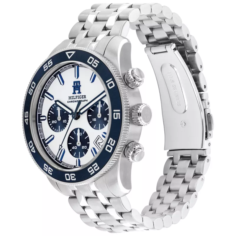 Tommy Hilfiger Men's Watch 1792157 41mm Blue Dial Brown Leather