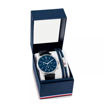 Tommy Hilfiger vyriškas laikrodis 2770161 - 44mm mėlynas ciferblatas, nerūdijančio plieno apyrankė