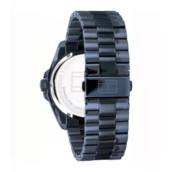 Vyriškas laikrodis Tommy Hilfiger TH1791689 44mm mėlynas ciferblatas ruda odinė juosta
