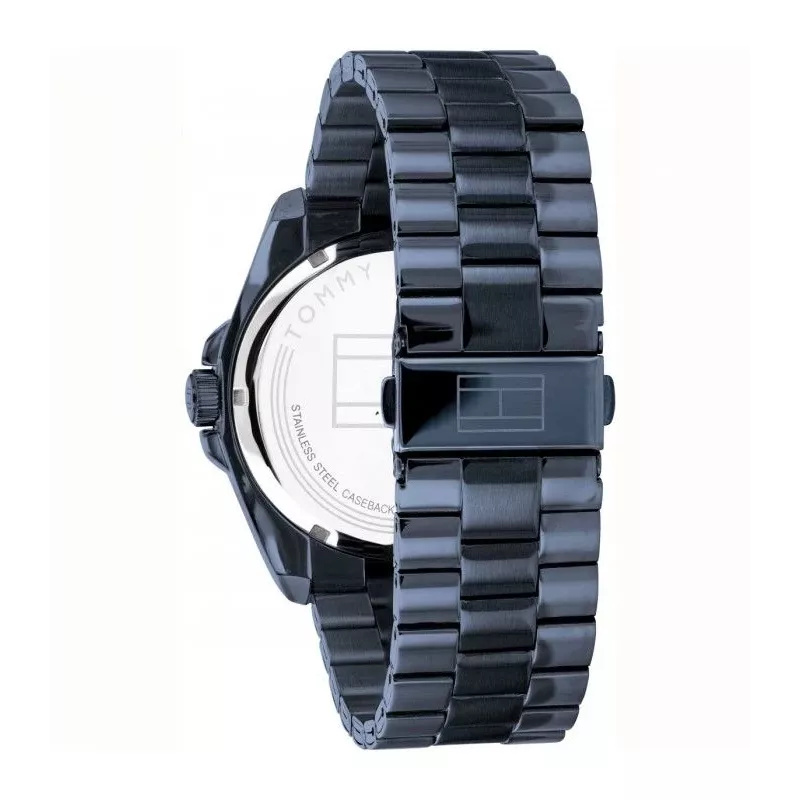 Vyriškas laikrodis Tommy Hilfiger TH1791689 44mm mėlynas ciferblatas ruda odinė juosta