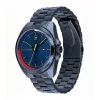 Vyriškas laikrodis Tommy Hilfiger TH1791689 44mm mėlynas ciferblatas ruda odinė juosta