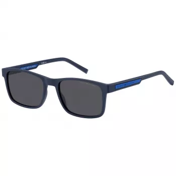 TOMMY HILFIGER TH-2089-S-FLL Vyriški akiniai nuo saulės - Juodas acetatinis rėmelis su pilkais polikarbonatiniais lęšiais - 56/19/145 mm