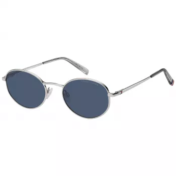 Tommy Hilfiger TH-2219-S-010 Unisex akiniai - juodas acetatinis rėmelis, pilki polikarbonatiniai lęšiai, UV400 apsauga, 55/21/145 mm