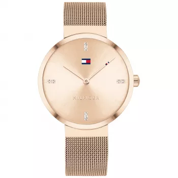 Tommy Hilfiger Women's 1782218 Quartz Analog Watch 35mm Silver Stainless Steel Mesh