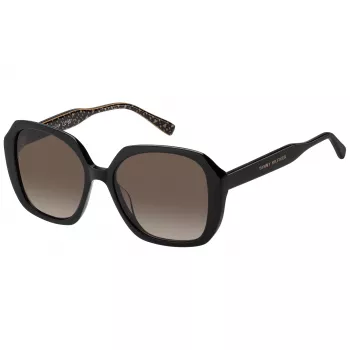 Tommy Hilfiger moteriški akiniai nuo saulės TH-2105-S-7YQ Havana acetatinis rėmelis, rudi gradientiniai lęšiai 54/17/140 mm