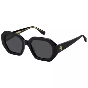 Tommy Hilfiger moteriški akiniai nuo saulės TH-2155-S-807 - juodas rėmelis, pilki lęšiai, 52 mm