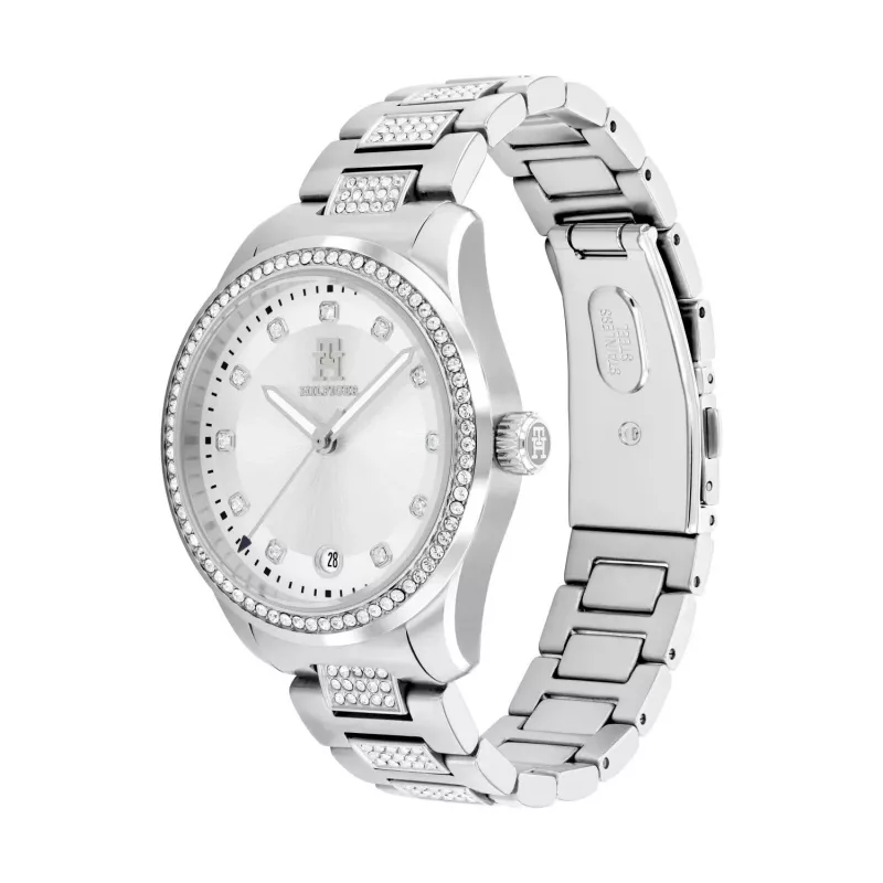 TOMMY HILFIGER Moteriškas Laikrodis 1782757 (36mm) - Sidabrinis Nerūdijančio Plieno Tinklelis