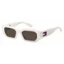 TOMMY JEANS TJ-0099-S-VK6 Unisex stačiakampiai akiniai nuo saulės, juodas rėmelis, dūminiai pilki lęšiai, 53/20/145 mm
