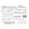 Top Tools 100 dalių 1/4 colio ir 3/8 colio pavaros lizdų ir įrankių rinkinys su chromo vanadžio plienu, 72 dantų reketu ir liejamo plastiko dėklu