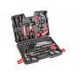 Top Tools 100 dalių 1/4 colio ir 3/8 colio pavaros lizdų ir įrankių rinkinys su chromo vanadžio plienu, 72 dantų reketu ir liejamo plastiko dėklu