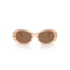 Tory Burch moteriški akiniai nuo saulės TY7214U318173 Vėžlio kiauto acetatas Rudi gradientiniai 53mm