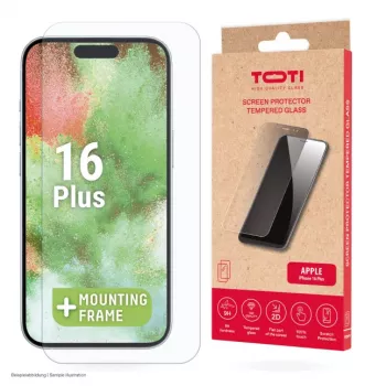 TOTI Grūdinto stiklo 2D ekrano apsauga, pilnas dengimas, skirta iPhone 16 Plus/15 Plus, permatoma