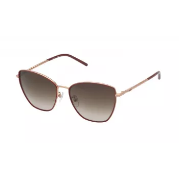 TOUS moteriški akiniai nuo saulės STO459-5708FC Drugelis/Katinėlio akis Havana ruda acetato rėmelis, rudi gradientiniai lęšiai UV400