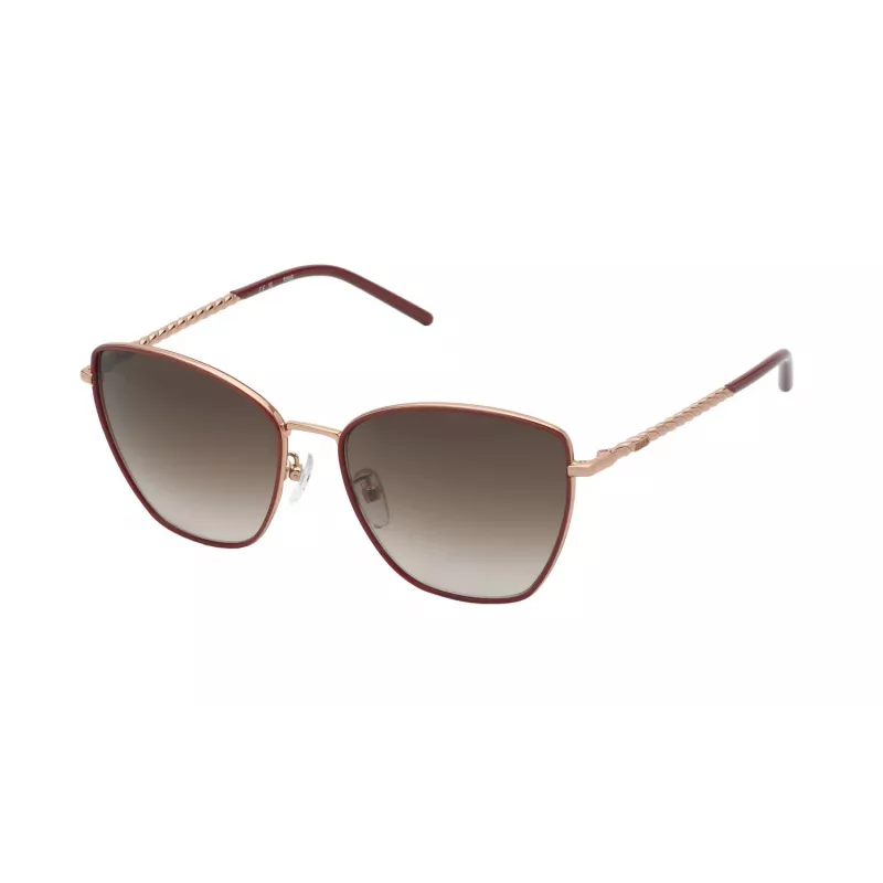 TOUS moteriški akiniai nuo saulės STO459-5708FC Drugelis/Katinėlio akis Havana ruda acetato rėmelis, rudi gradientiniai lęšiai UV400