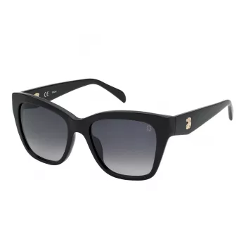 TOUS moteriški akiniai nuo saulės STOB40-540700 - acetatinis rėmelis, polikarbonatiniai lęšiai, UV400 apsauga, 54 mm lęšio plotis, juoda/pilka