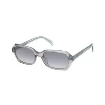 TOUS moteriški akiniai nuo saulės STOB44-5409RM Drugelio/katės akies rėmelis iš acetato, juodi, rožinio aukso veidrodiniai lęšiai, 54 mm