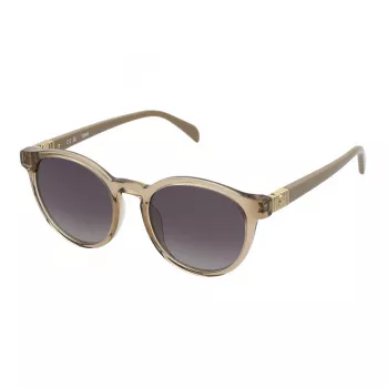 TOUS moteriški akiniai nuo saulės STOB89-5107AY Havana acetatinis kvadratinis rėmelis rudi gradientiniai lęšiai 51mm