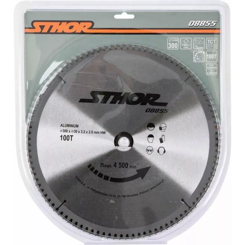 TOYA STHOR 300 mm TCT diskinis pjūklo diskas aliuminiui ir spalvotiesiems metalams, 100 dantų, 30 mm anga