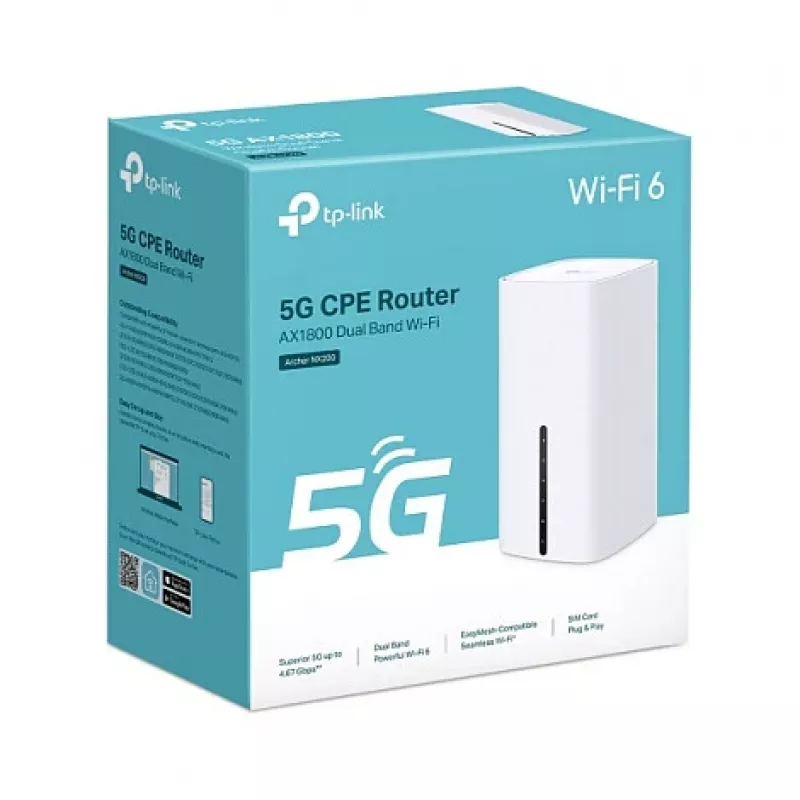 TP-Link Archer NX200 V1 AX1800 Dual-Band Wi-Fi 6 maršrutizatorius su 4 Gigabit LAN prievadais, USB 2.0, juodas
