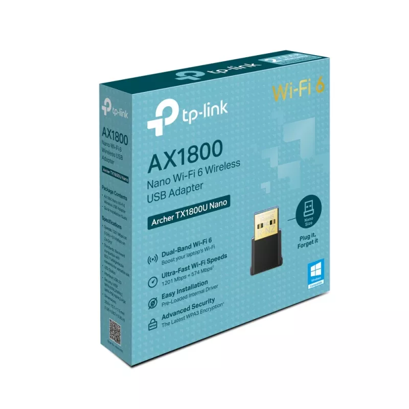 TP-LINK Archer TX1800U Nano AX1800 Dual Band Wi-Fi 6 USB Adapter, 1.8 Gbps