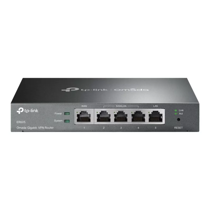TP-LINK ER605 SafeStream maršrutizatorius - Gigabit VPN maršrutizatorius su 4 prievadų jungikliu, 3 WAN prievadais, montuojamas ant sienos