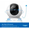 TP-Link Tapo C200C pasukama/pakreipiama namų apsaugos Wi-Fi kamera - 1080p Full HD, 360° horizontalus diapazonas, dvipusis garsas, naktinis matymas iki 9m, MicroSD iki 256GB, balta