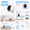 TP-Link Tapo C200C pasukama/pakreipiama namų apsaugos Wi-Fi kamera - 1080p Full HD, 360° horizontalus diapazonas, dvipusis garsas, naktinis matymas iki 9m, MicroSD iki 256GB, balta